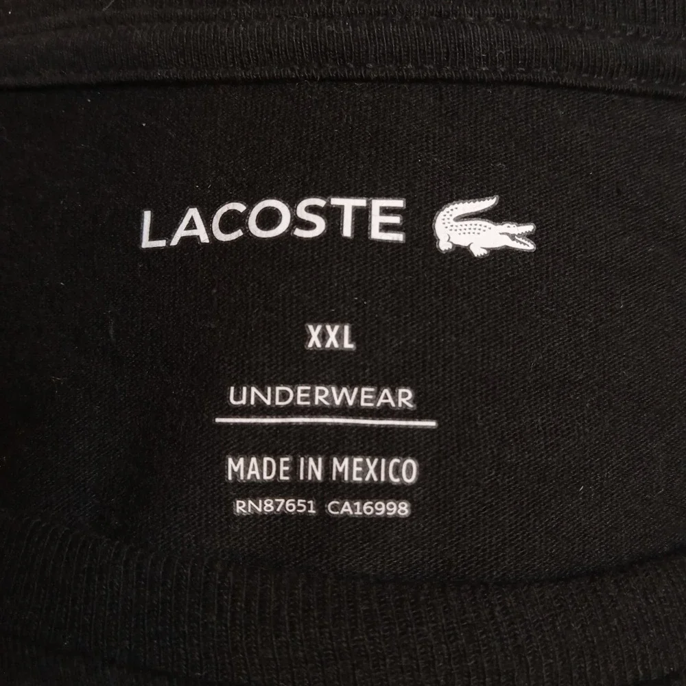 Lacoste Men's Underwear Base Layer‎ T-Shirt short Sleeve XXL Black